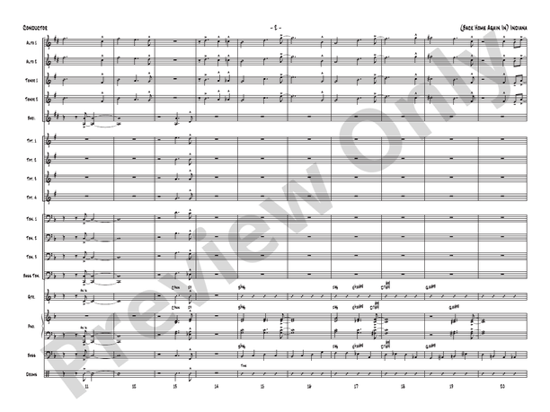(Back Home Again In) Indiana – Jazz Ensemble Conductor Score & Parts (Digital Download)