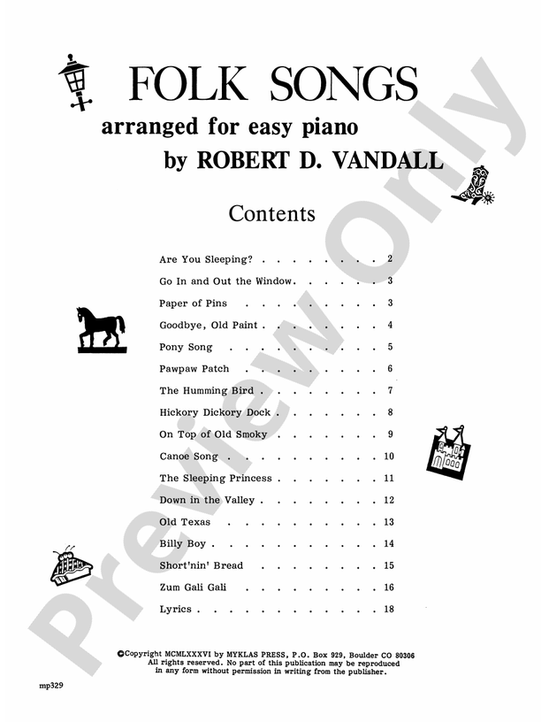 Folk Songs for Easy Piano - Piano (Digital Download)