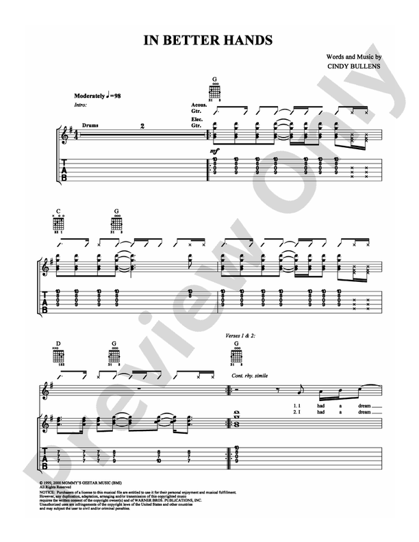 In Better Hands - Guitar TAB (Digital Download)