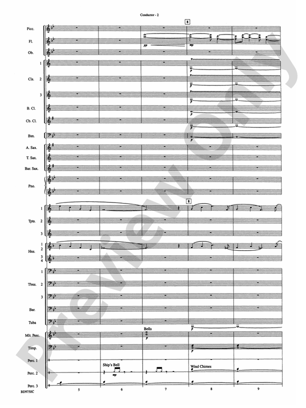 Songs of Sailor and Sea - Concert Band Conductor Score & Parts (Digital Download)