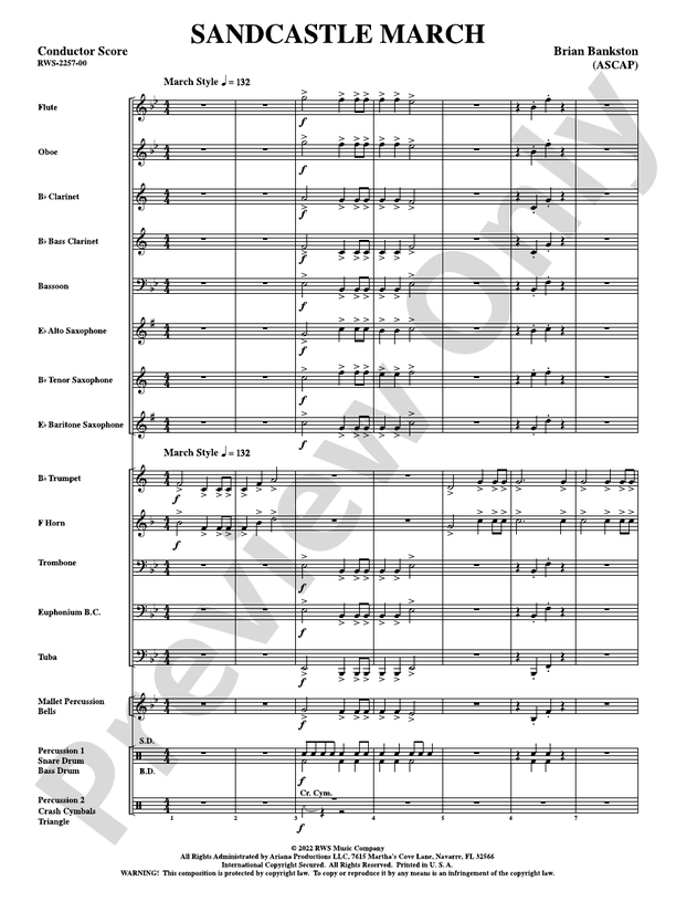 Sandcastle March - Concert Band Conductor Score & Parts(Digital Download)