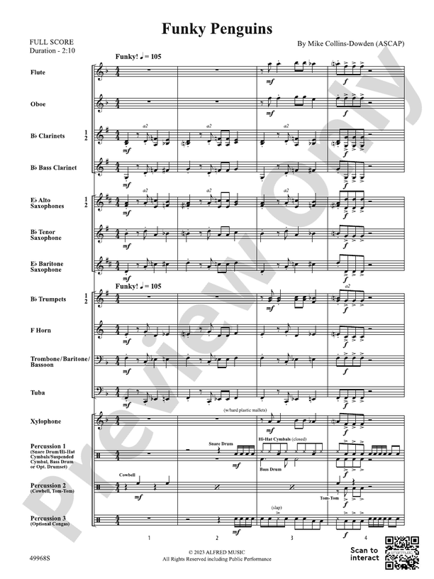 Funky Penguins – Concert Band Conductor Score & Parts (Digital Download)