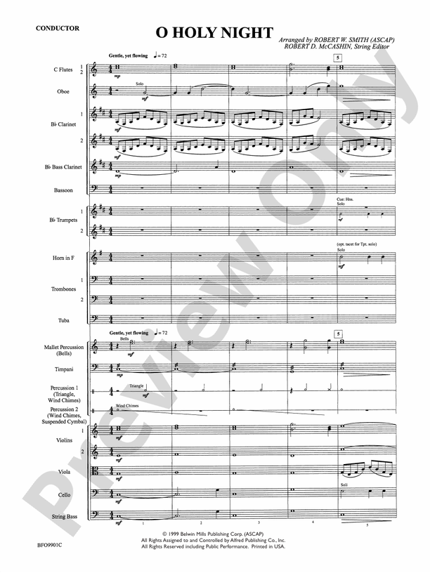 O Holy Night (Grade 2.5) – Full Orchestra Conductor Score & Parts (Digital Download)