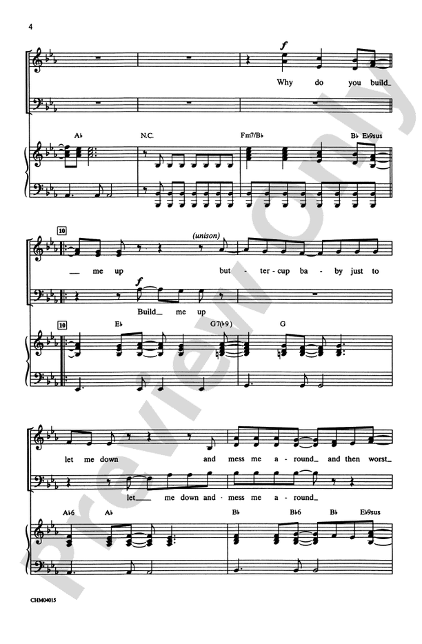 Build Me Up Buttercup – 3-Part Mixed Choral Octavo (Digital Download)