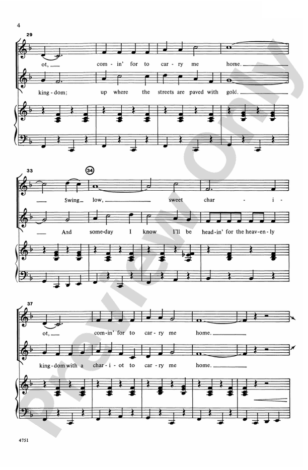 Chariots Comin'! (Swing Low, Sweet Chariot) – 2-Part Choral Octavo (Digital Download)