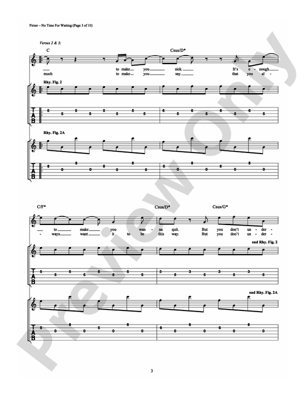 No Time For Waiting - Guitar TAB (Digital Download)