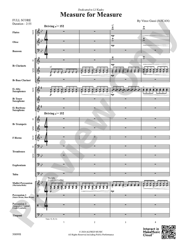 Measure for Measure – Concert Band Conductor Score & Parts (Digital Download)