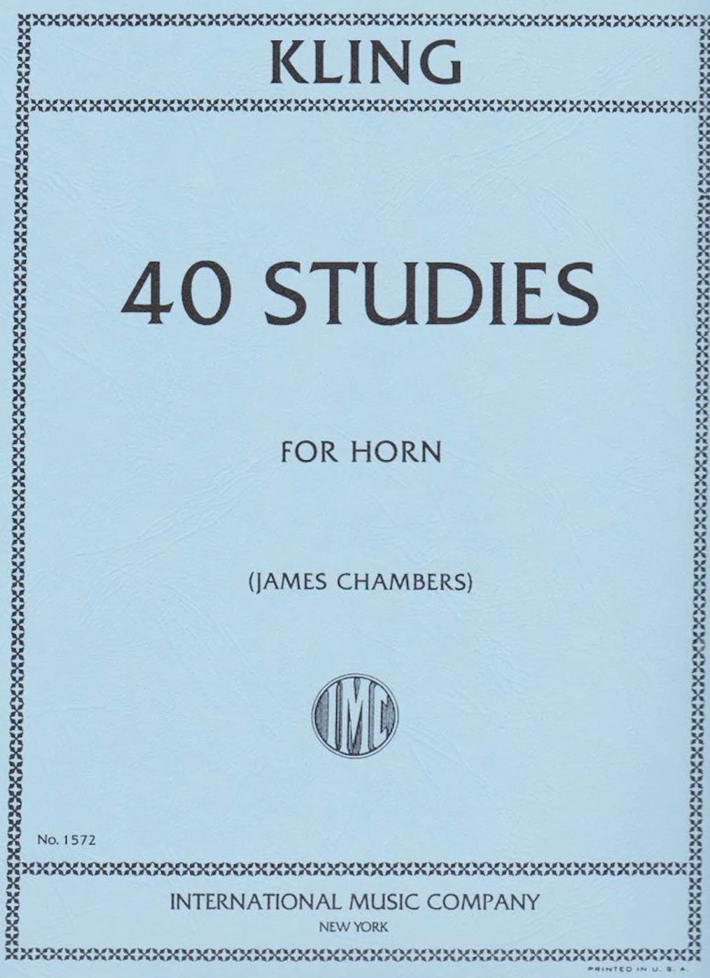 40 Studies - Henri Adrien Louis Kling - French Horn IMC French Horn Solo