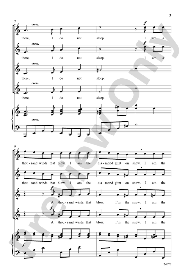 Do Not Weep – SSAA Choral Octavo (Digital Download)
