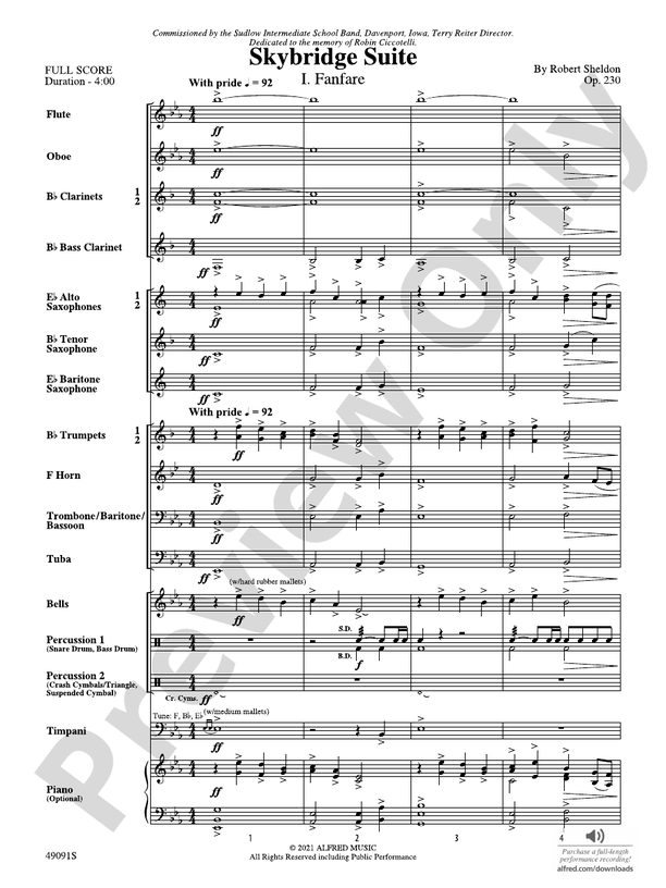 Skybridge Suite - Concert Band Conductor Score & Parts (Digital Download)