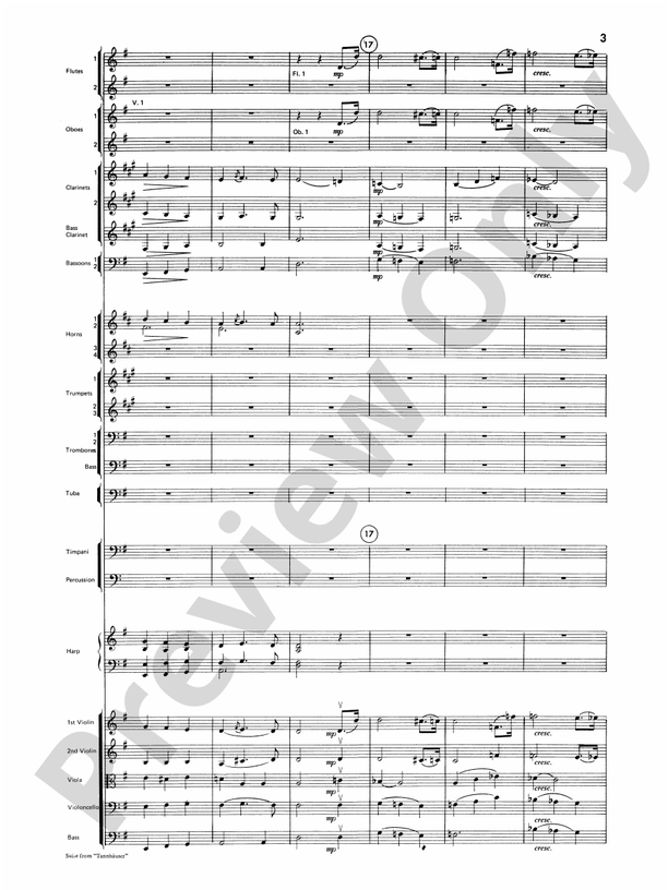 Suite from Tannhäuser – Full Orchestra Conductor Score & Parts (Digital Download)