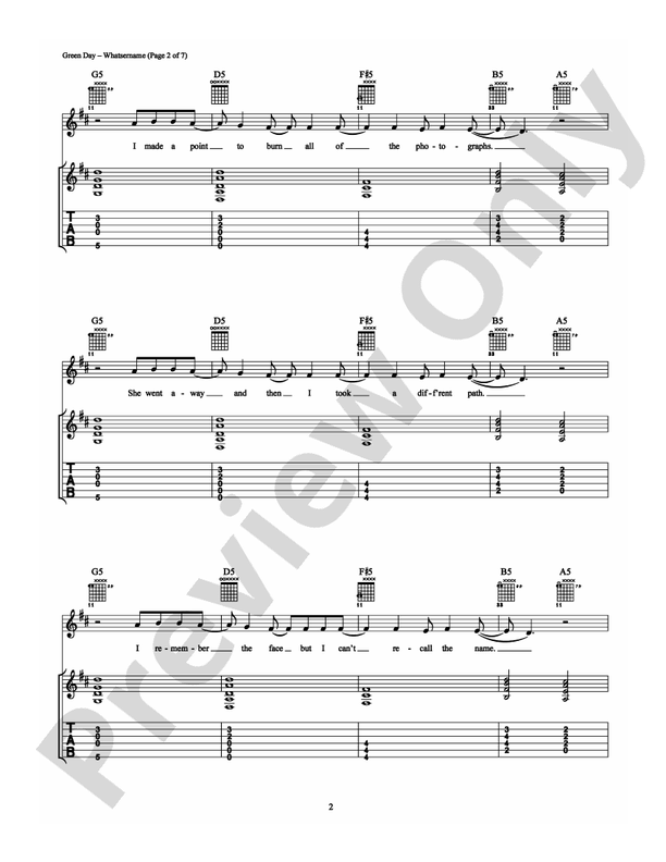 Whatsername - Guitar TAB (Digital Download)