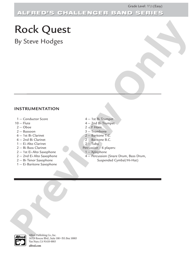 Rock Quest - Concert Band Conductor Score & Parts (Digital Download)