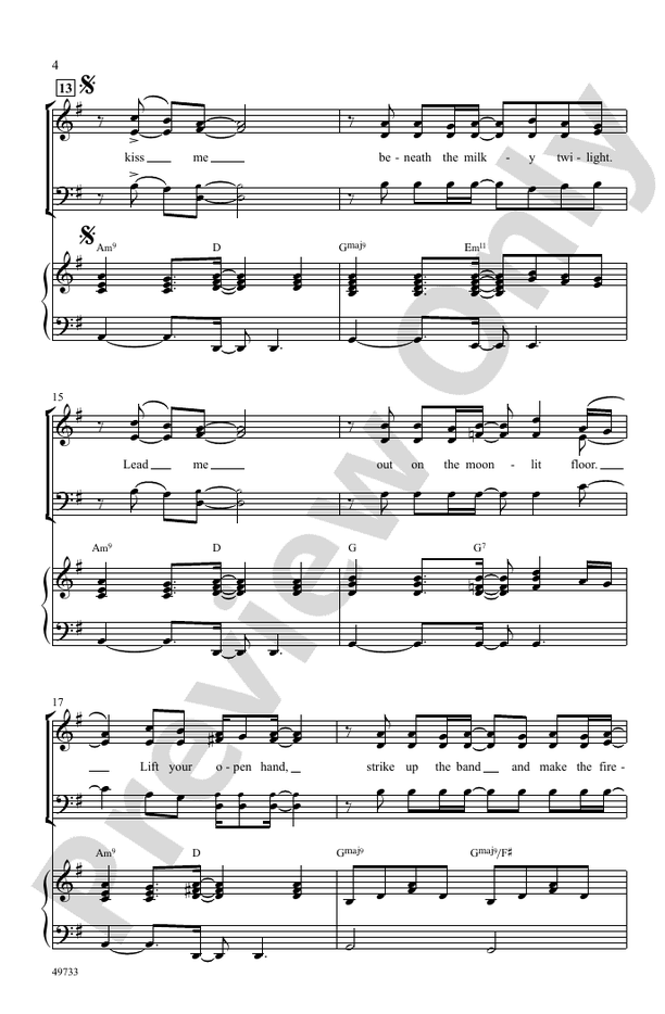 Kiss Me - SAB Choral Octavo (Digital Download)
