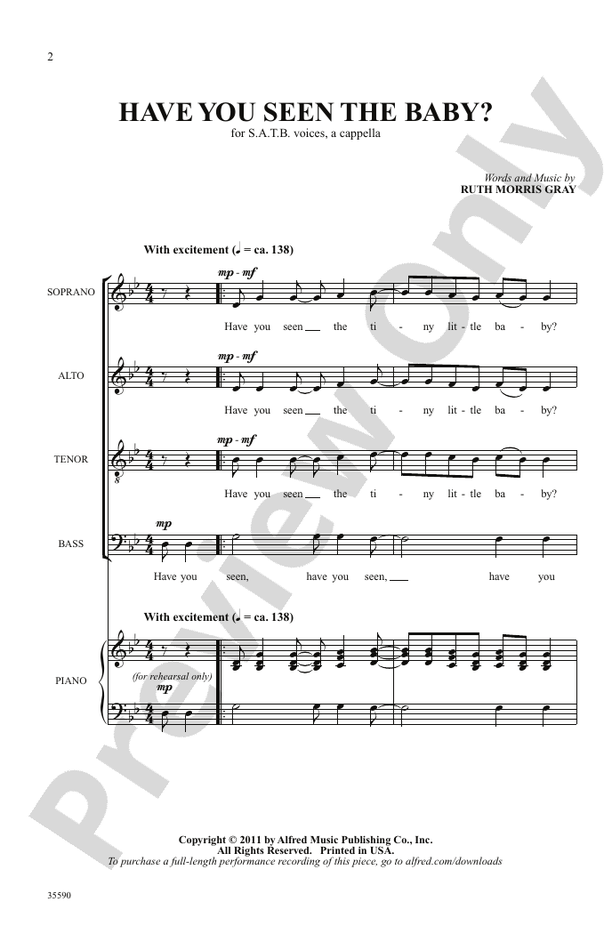 Have You Seen the Baby? – SATB, a cappella Choral Octavo (Digital Download)