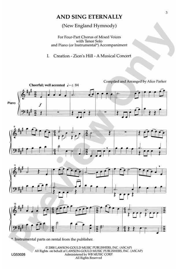 And Sing Eternally (New England Hymnody) - SATB and Tenor Solo Choral Octavo (Digital Download)