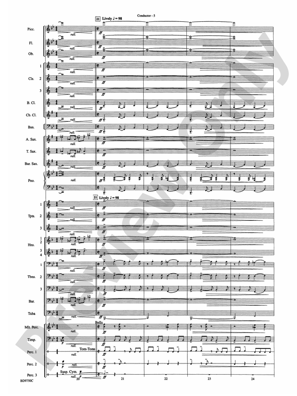 Songs of Sailor and Sea - Concert Band Conductor Score & Parts (Digital Download)