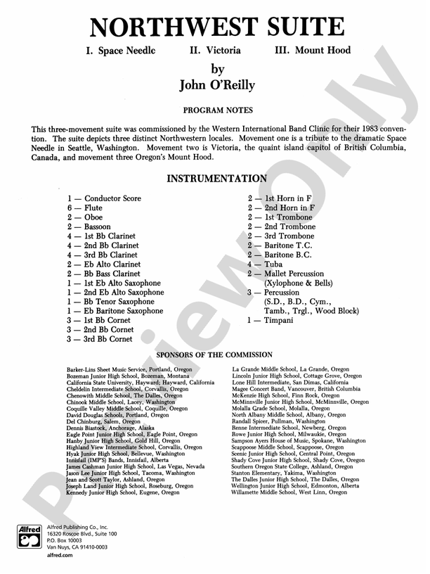 Northwest Suite - Concert Band Conductor Score & Parts (Digital Download)