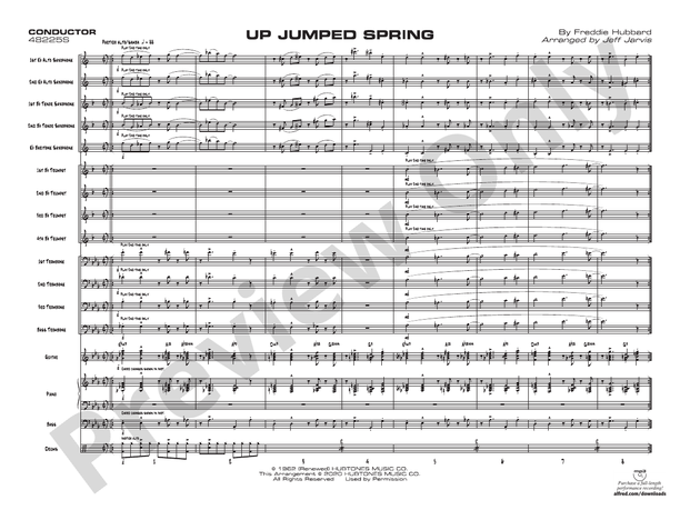 Up Jumped Spring – Jazz Ensemble Conductor Score & Parts (Digital Download)