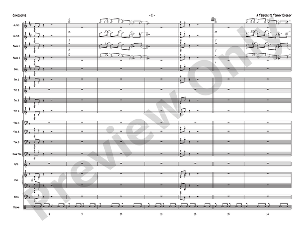 A Tribute to Tommy Dorsey - Jazz Ensemble Conductor Score & Parts(Digital Download)