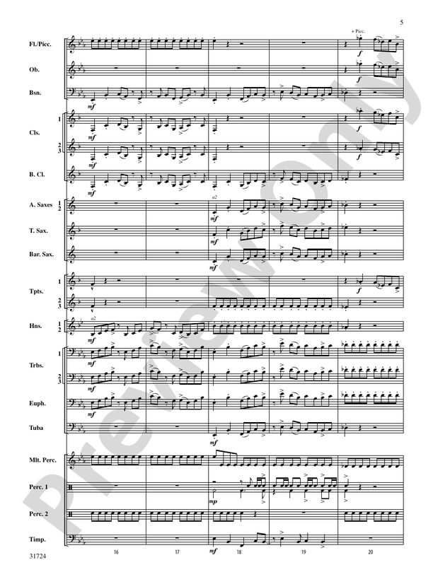 Choreography - Concert Band Conductor Score & Parts (Digital Download)