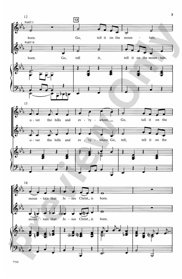 Go, Tell It on the Mountain – 2-Part Choral Octavo (Digital Download)