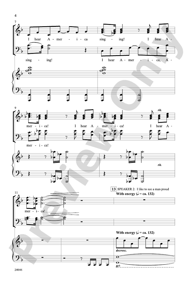 I Hear America Singing! – SATB Choral Octavo - Digital Sheet Music Download (Digital Download)