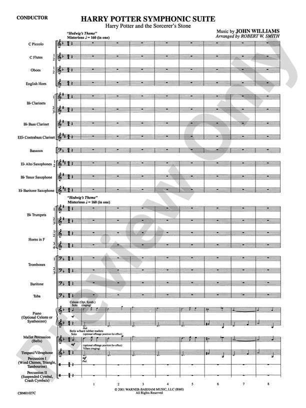 Harry Potter Symphonic Suite - Concert Band Conductor Score & Parts (Digital Download)