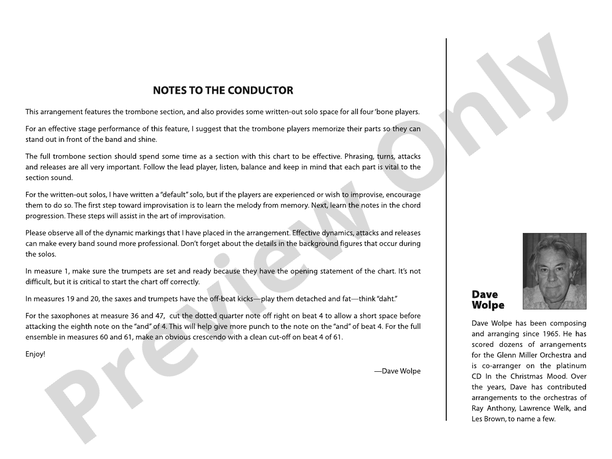 Secret Love (Arr. Dave Wolpe) - Jazz Ensemble Conductor Score & Parts(Digital Download)