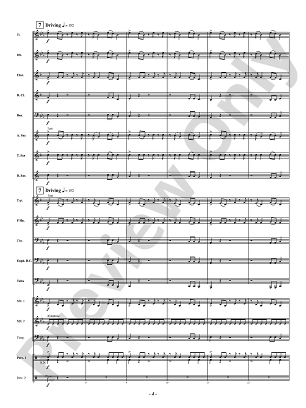 Perseverance - Concert Band Conductor Score & Parts(Digital Download)