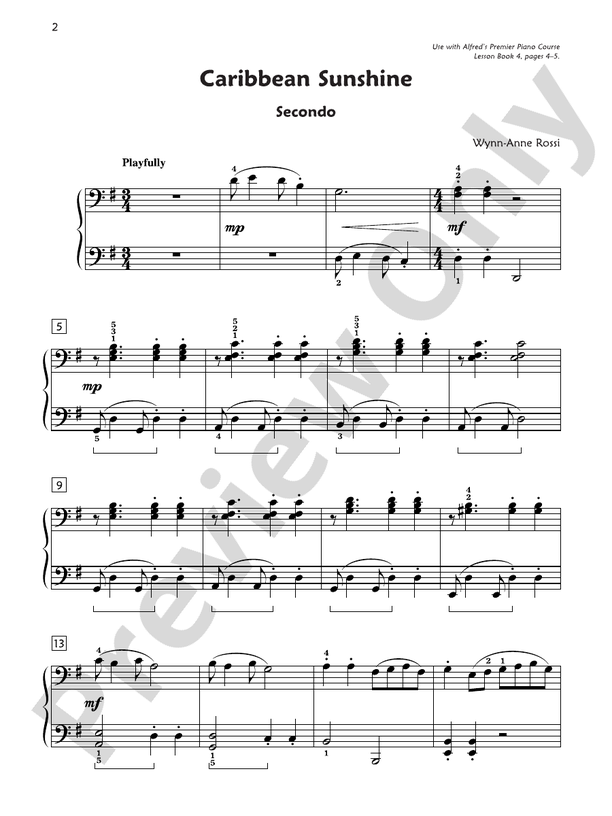 Premier Piano Course, Duet 4 - 1 Piano, 4 Hands (Digital Download)