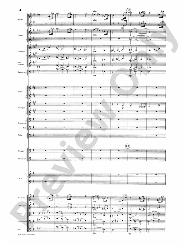 Suite from Tannhäuser – Full Orchestra Conductor Score & Parts (Digital Download)