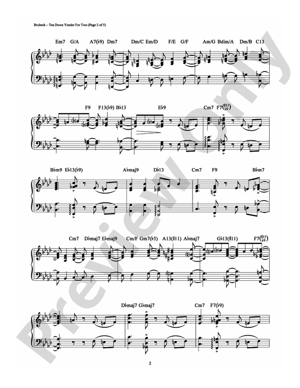 Tea Down Yonder For Two - Piano (Digital Download)