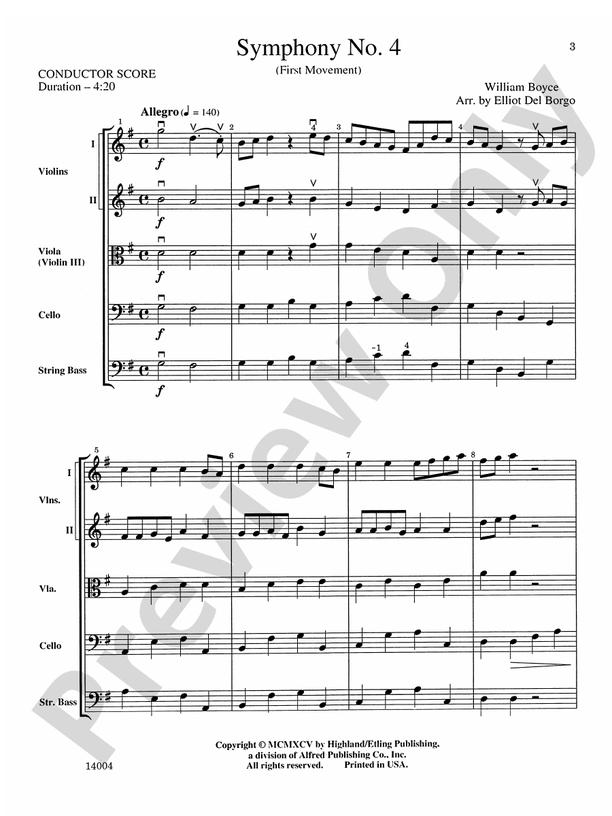 Symphony No. 4, 1st Movement – String Orchestra Conductor Score & Parts (Digital Download)