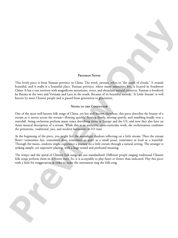 A Little Stream – String Orchestra Conductor Score & Parts (Digital Download)