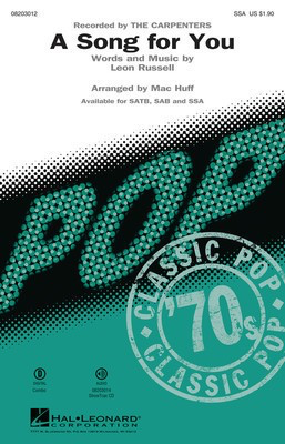 A Song for You - SSA Mac Huff Hal Leonard Choral Score Octavo