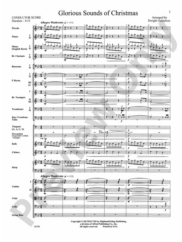 Glorious Sounds of Christmas – Full Orchestra Conductor Score & Parts (Digital Download)