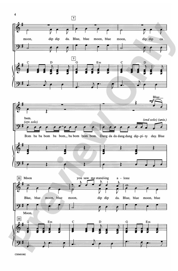 Blue Moon – SAB, a cappella Choral Octavo (Digital Download)