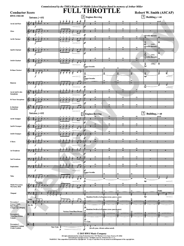 Full Throttle - Concert Band Conductor Score & Parts (Digital Download)