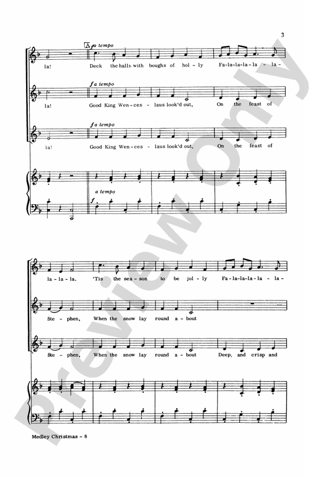 Medley Christmas – SSA Choral Octavo (Digital Download)