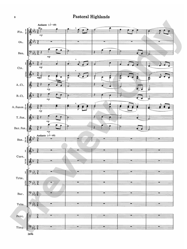 Hues of Blue - Concert Band Conductor Score & Parts (Digital Download)