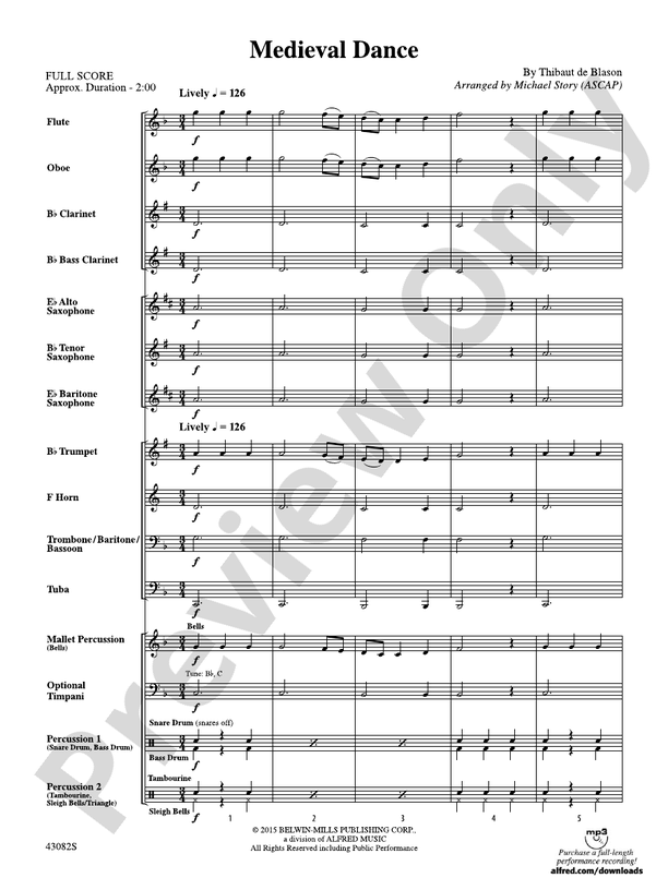 Medieval Dance - Concert Band Conductor Score & Parts (Digital Download)