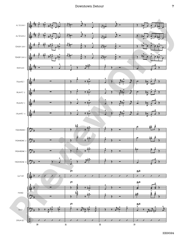 Downtown Detour – Jazz Ensemble Conductor Score & Parts (Digital Download)