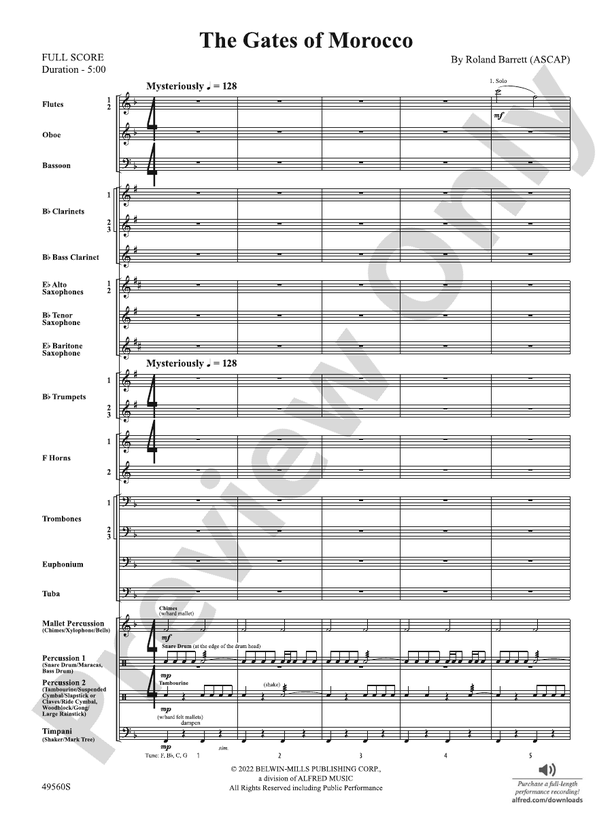 The Gates of Morocco - Concert Band Conductor Score & Parts (Digital Download)