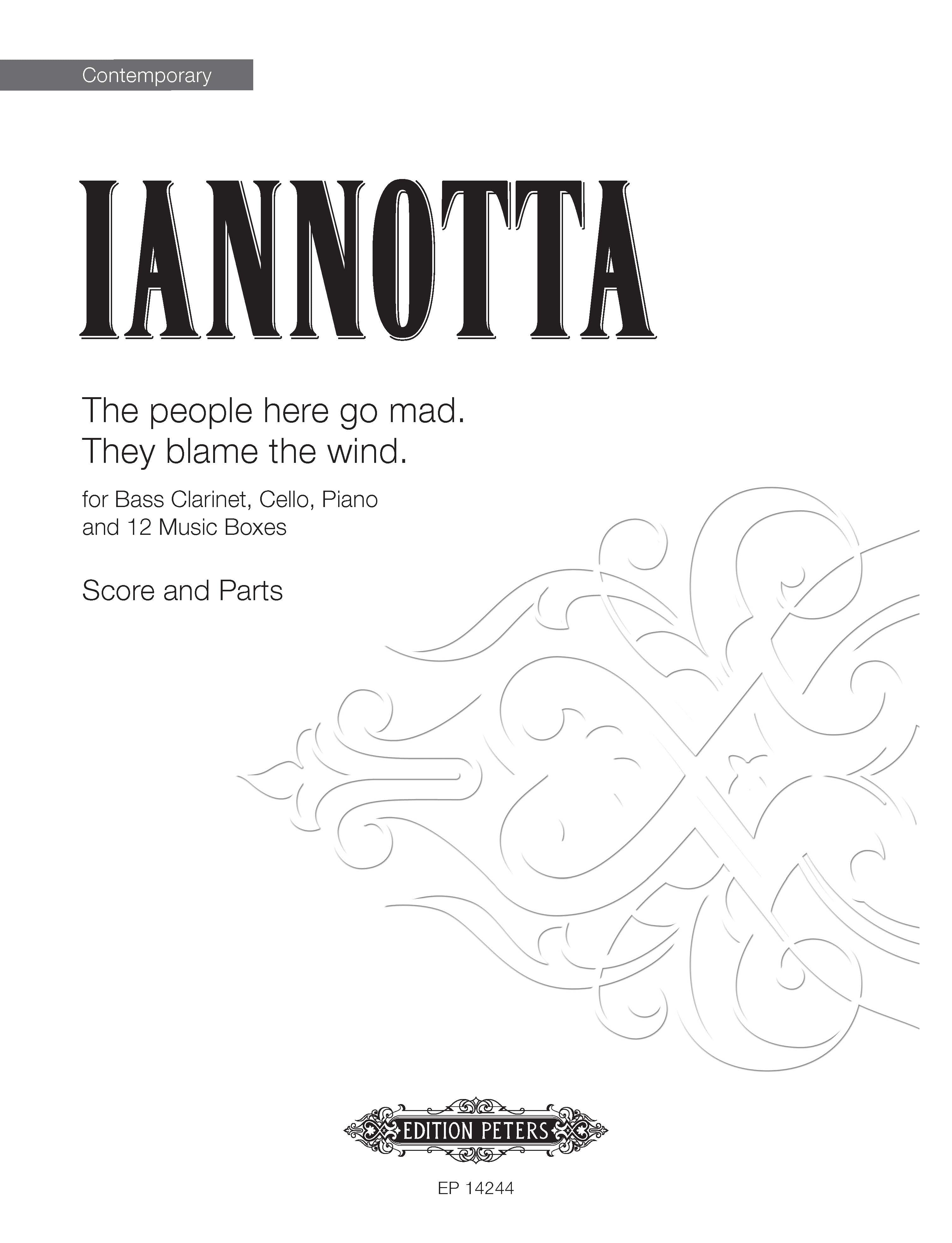 The People Here Go Mad. They Blame The Wind - Piano/Cello/Bass Clarinet Full Score (Digital Download)