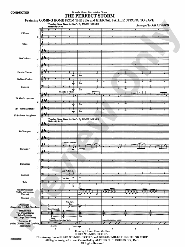 The Perfect Storm (from the Warner Bros. Motion Picture) - Concert Band Conductor Score & Parts (Digital Download)