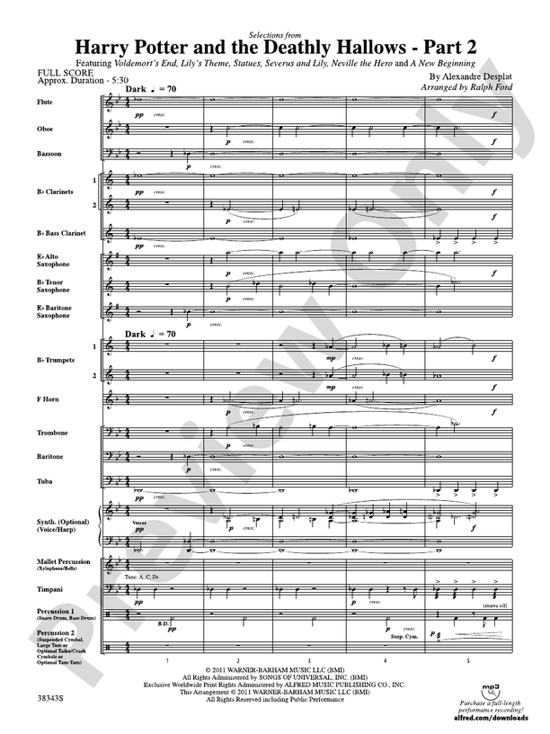 Harry Potter and the Deathly Hallows, Part 2, Selections from - Concert Band Conductor Score & Parts (Digital Download)