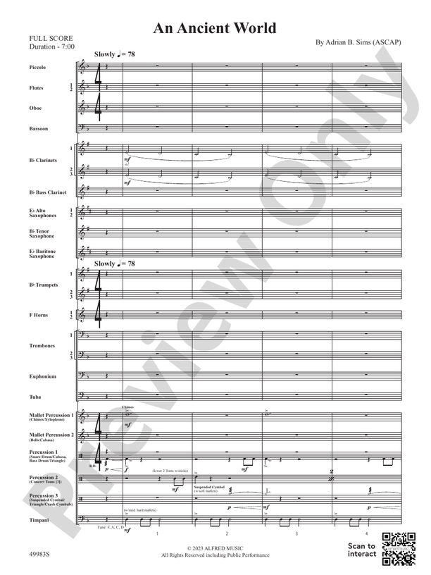 An Ancient World - Concert Band Conductor Score & Parts (Digital Download)