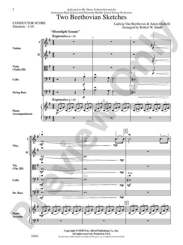 Two Beethovian Sketches – String Orchestra Conductor Score & Parts (Digital Download)
