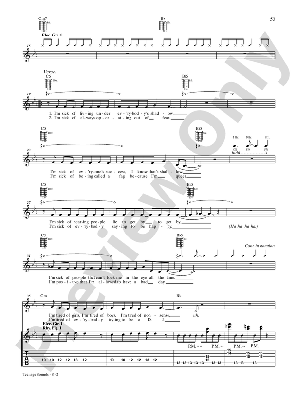 Teenage Sounds - Guitar TAB (Digital Download)